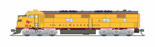 10222 EMD E7A, MILW 18A, Yellow & Gray Streamliner Scheme, No-Sound / DCC-Ready, N