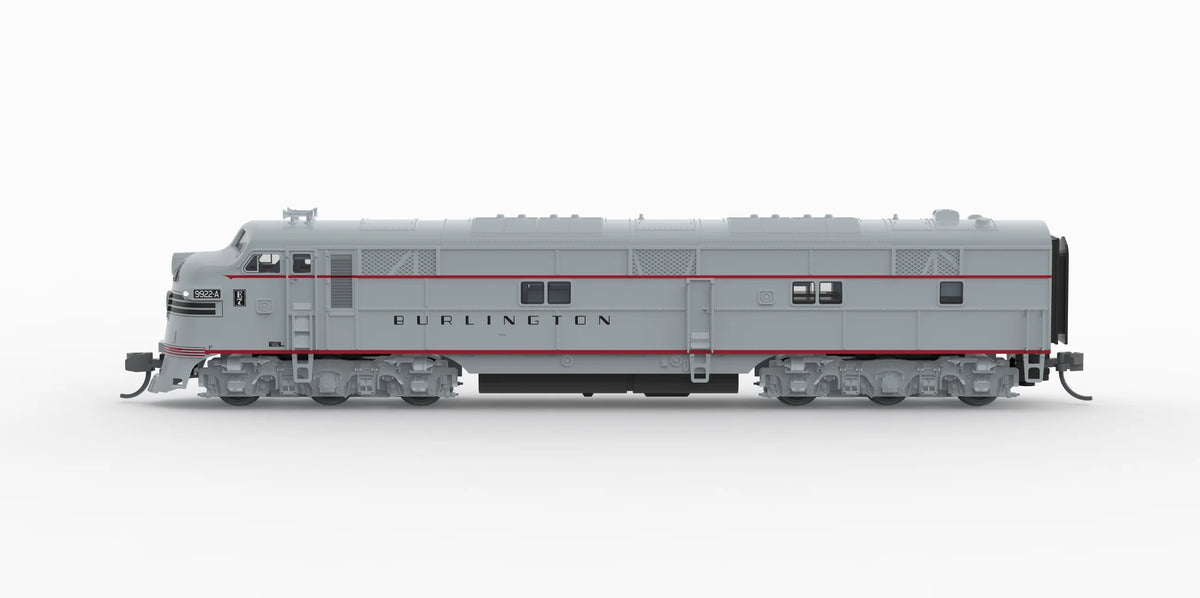 BLI EMD E7A, CB&Q 9922A, Stainless w/ Black Stripes, ESU LokSound Sound/DC/DCC, N