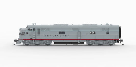 BLI EMD E7A, CB&Q 9922B, Stainless w/ Black Stripes, ESU LokSound Sound/DC/DCC, N
