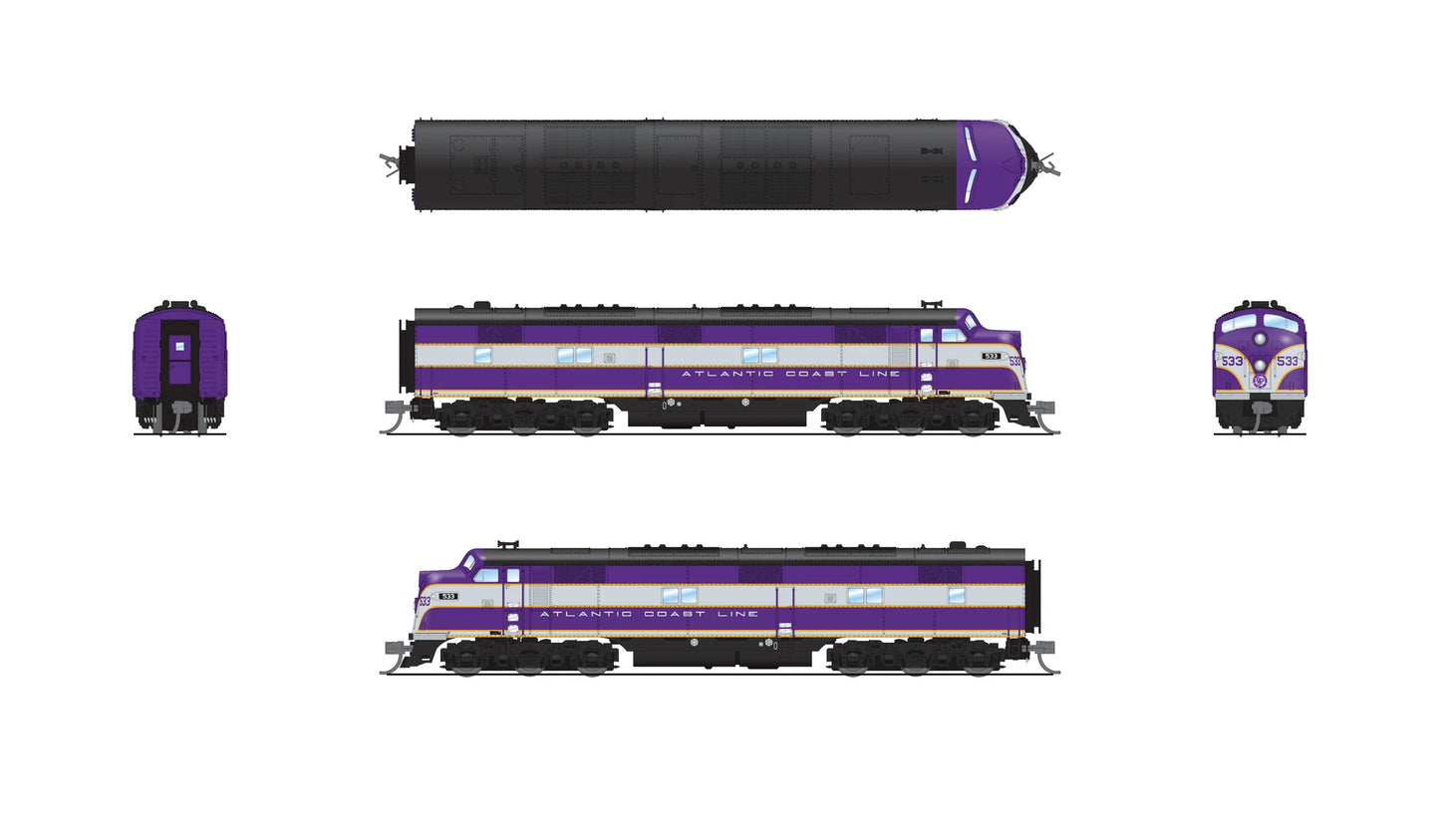 BLI 8760 EMD E7 A/B, ACL 533/760B, Purple & Silver, A-Unit Paragon4 Sound/DC/DCC, B-Unit Unpowered, N