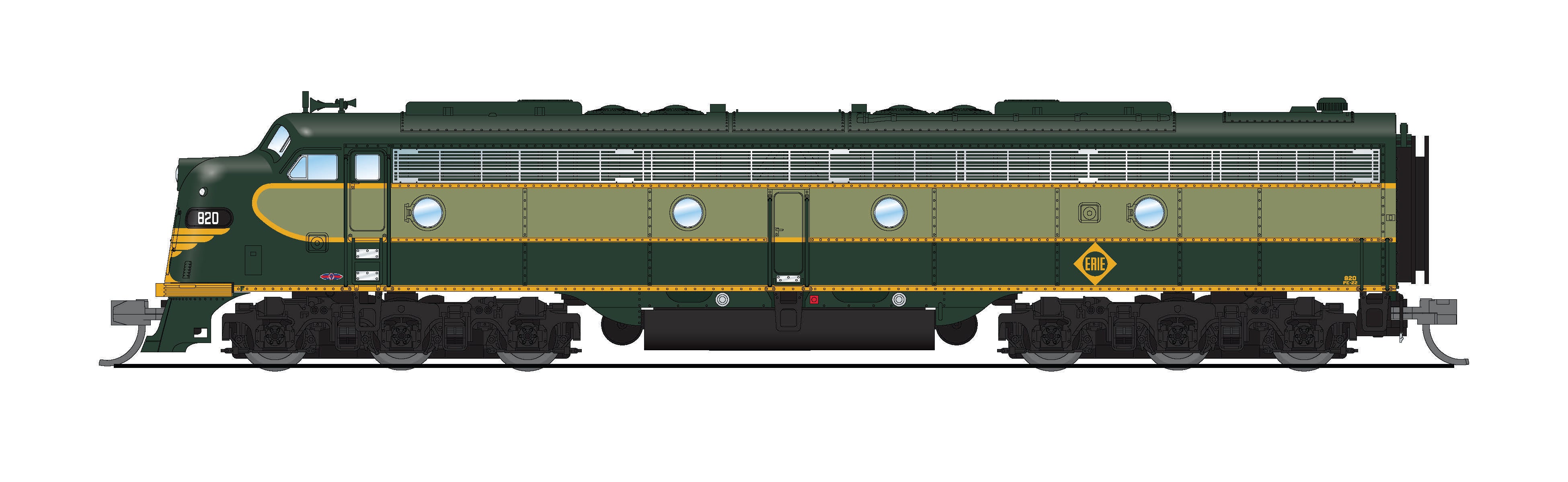 BLI 8838 EMD E8A, Erie 820, Two-Tone Green, No-Sound / DCC-Ready, N ...