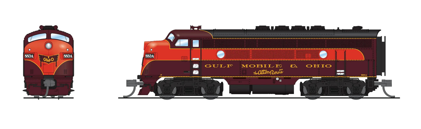 BLI 9209 EMD F3 A/B, GM&O 883A, B80, Maroon & Imitation Gold, A-Unit Paragon4 Sound/DC/DCC, B-Unit Unpowered, N