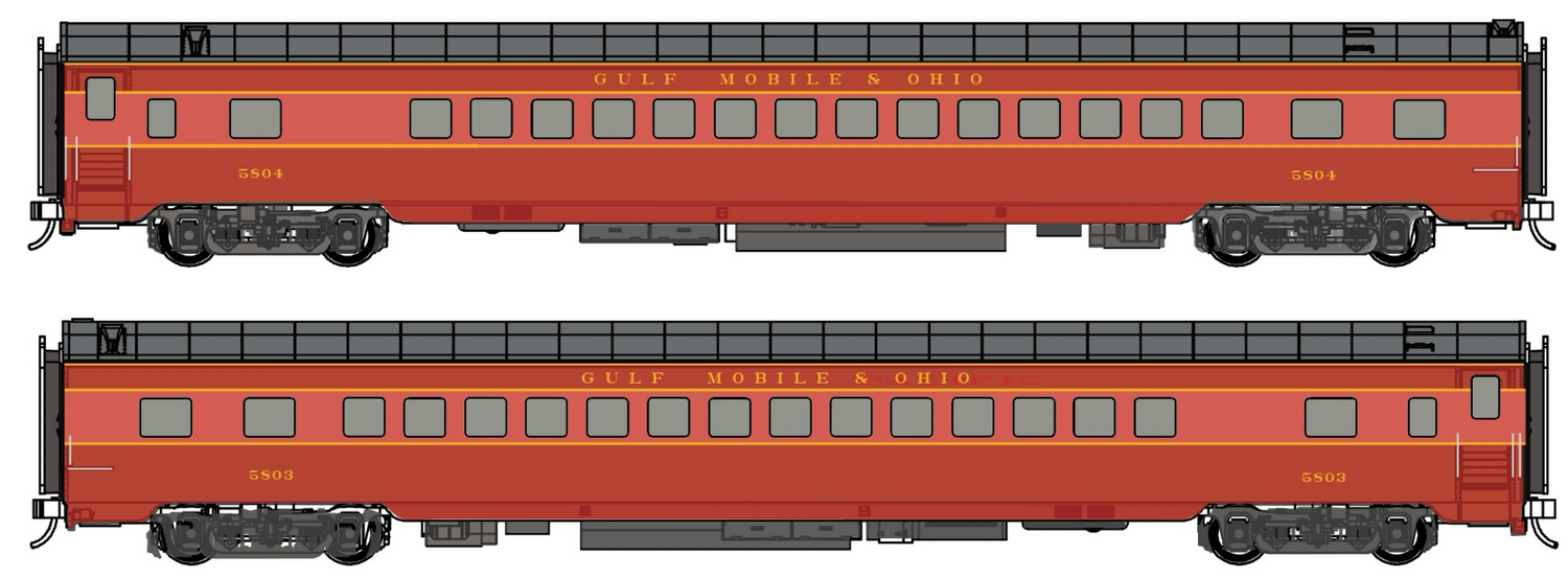 Two red passenger cars with black roofs on a white background